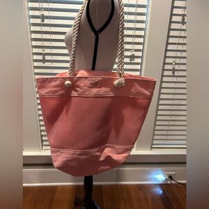 Source Unknown Pink/Peach Tote Bag with Textured Design